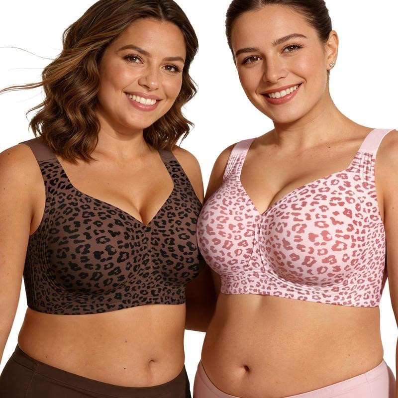 1Pcs Leopard Print Seamless Wi - Bralette Wireless Soft review and price